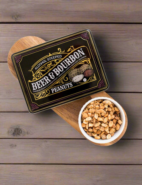 Beer and Bourbon Liquor Nut Black Tin photo