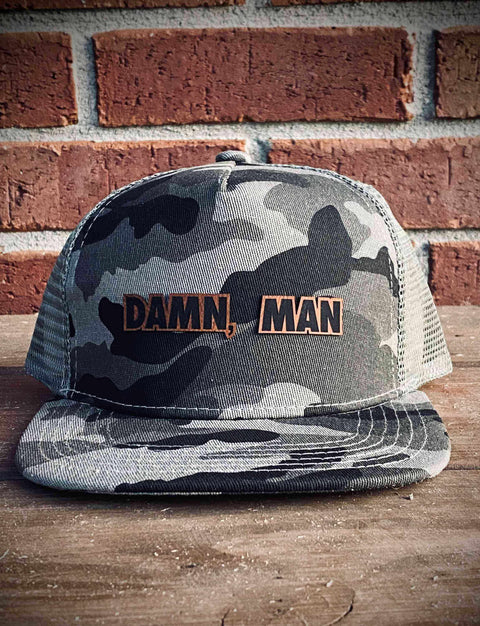 Damn, Man Camouflage Trucker Hat.