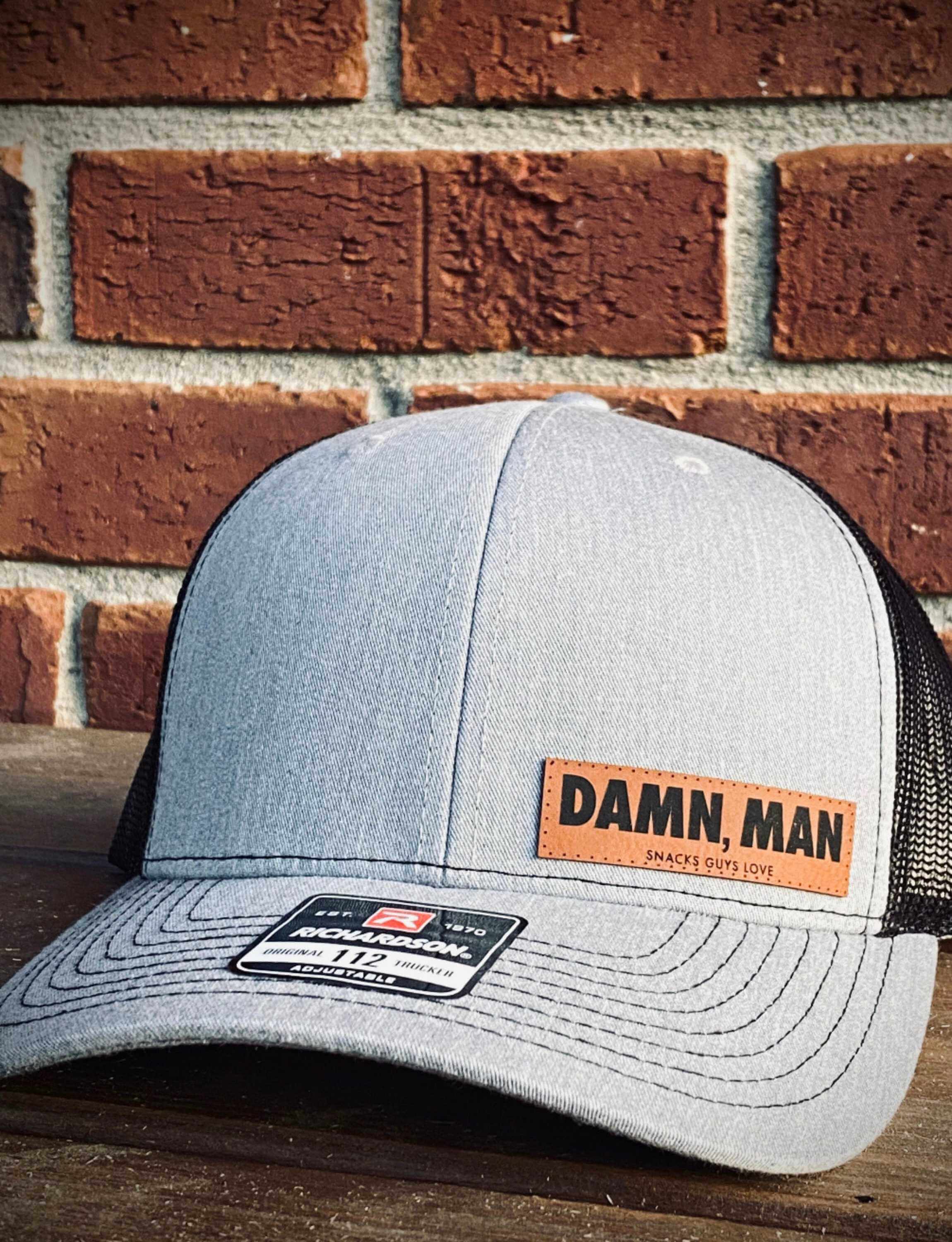 Guys | Hat Man Damn, Apparel | – Man Love | Snacks Hats Snacks | Grey Trucker Damn,