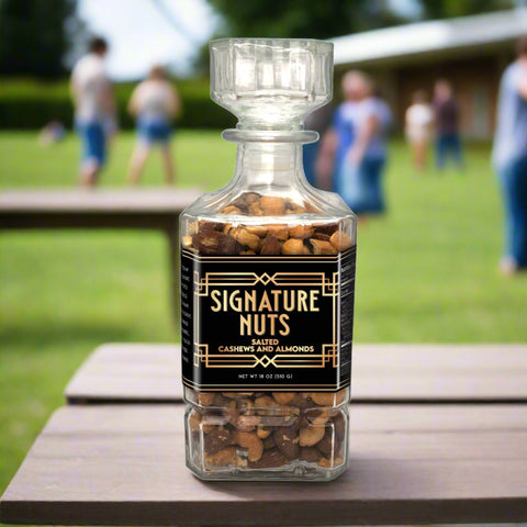 Signature Nuts Salted Cashews and Almonds Decanter