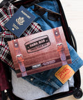 Damn, Man Snacks Snack Pack Box in travel bag