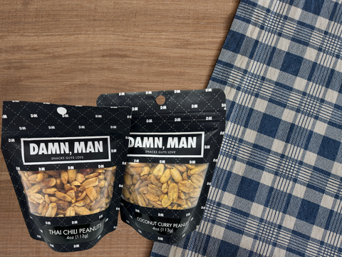 Damn, Man Peanuts Spicy Beef Jerky and Nut Bag