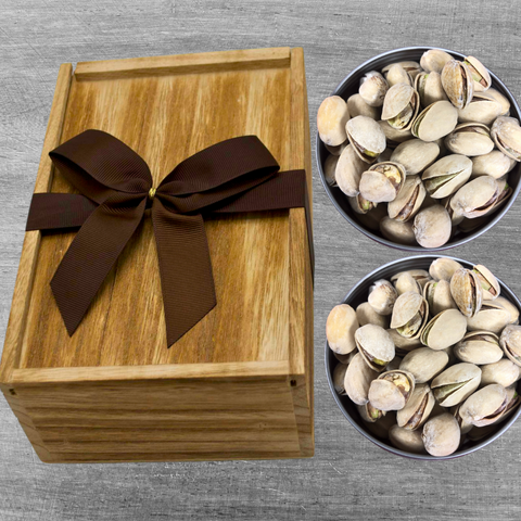 1 lb Pistachios in Wooden Gift Box