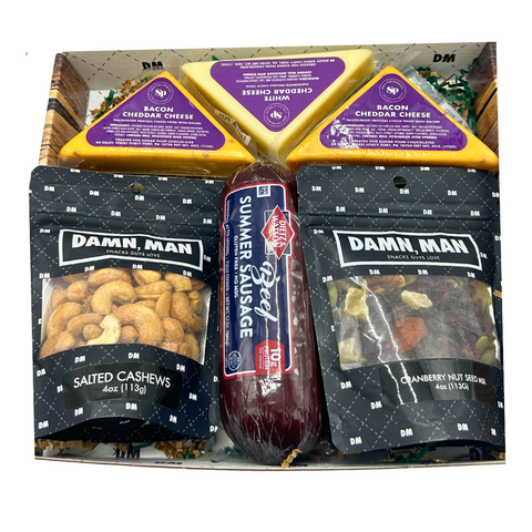 Damn Man Delicatessen Gift Box Beef Nuts and Cheeses