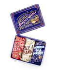 Spirits & Whisky Peanuts Men's Gift Tin with Kentucky Bourbon, Pale Ale, and Moonshine Mix flavors in a blue tin