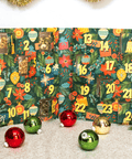 24 Days of Nuts & Snacks Holiday Advent Calendar with festive Christmas decorations