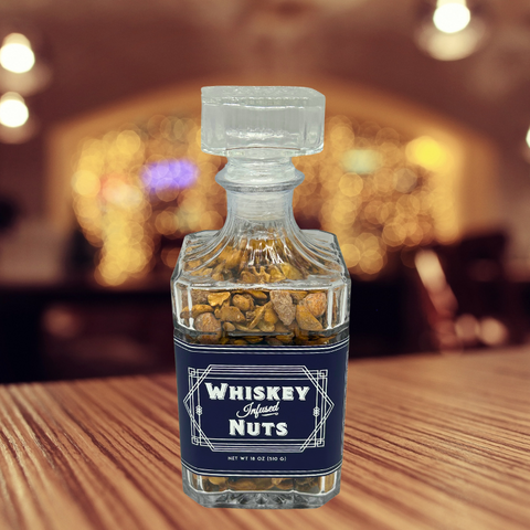 Whiskey Infused Nuts Glass Decanter
