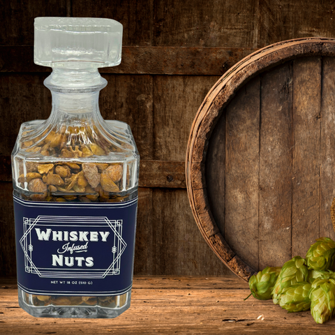 Damn Man Whiskey Infused Nuts Glass Decanter