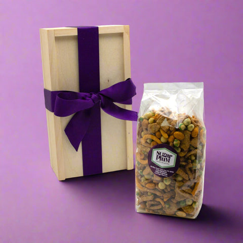 Taproom Nut Mix – 1 Pound in Wooden Gift Box | Sweet & Spicy Gourmet Snack