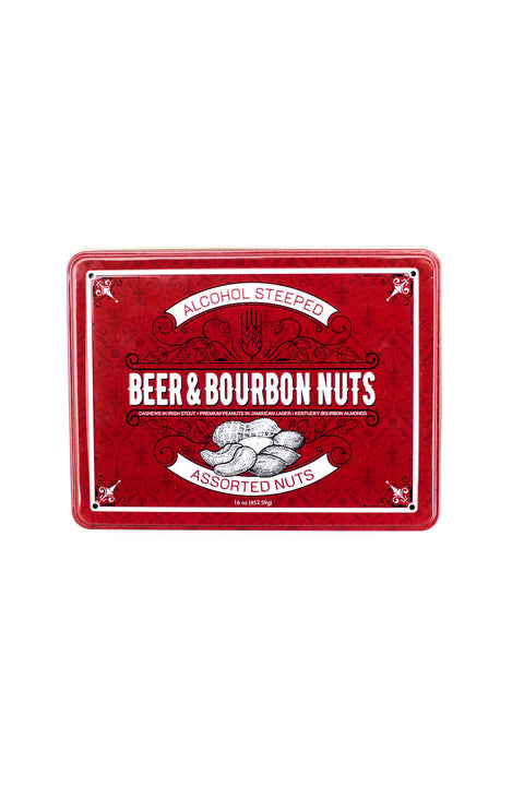 Beer and Bourbon Liquor Nuts Gift Tin photo