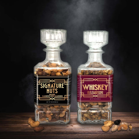 Signature Salted Cashew & Almonds in Glass Decanter