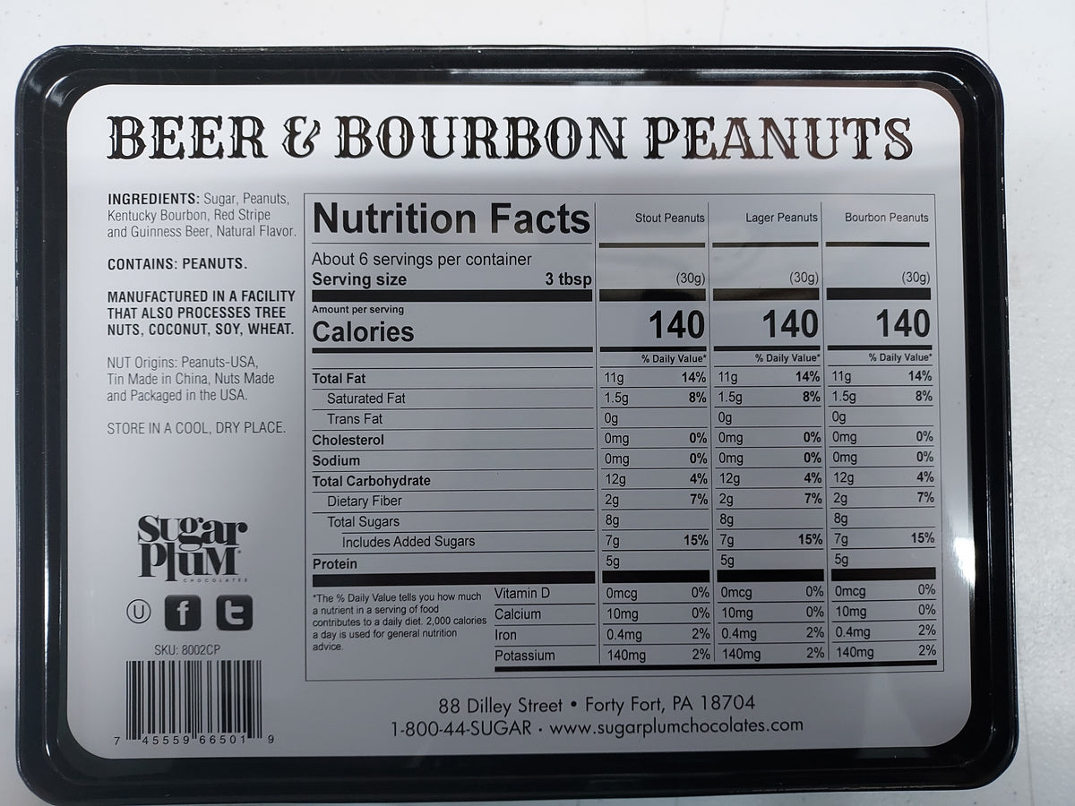 Damn Man Beer Peanuts Nutrition Label photo